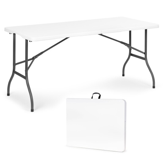 Sammenleggbart hagebord catering bankett 153 cm Hvit Sammenleggbart hagebord catering bankett 153 cm Hvit
