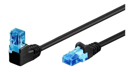 CAT 6A - 90°angled S/FTP black - 5m