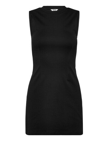 Monki Waisted Sleeveless Dress Black XXS