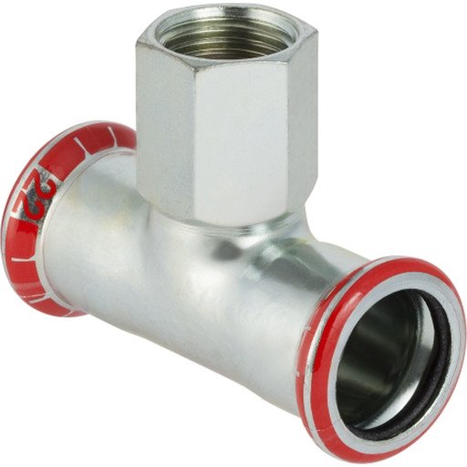 Geberit Mapress T-rør Galvanisert 12 mm x 3/8" med Innvendige Gjenger