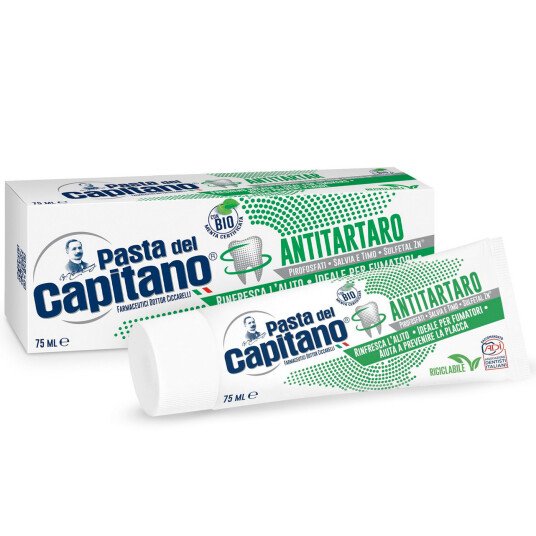Italiensk tannkrem Pasta del Capitano Anti Tartar 75 ml.