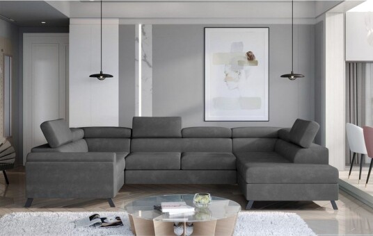 Seksjon Eltap Escada 336x200x92 cm   Paros 06 Grå Høyre