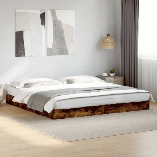 Sengeramme røkt eik 180x200 cm konstruert tre 8721102598654