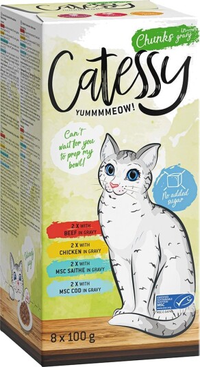 Catessy Våtfôr Mixpakke Skåler Biter I Saus Mix 8 X 100 G