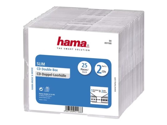 Hama Tynn CD-oppbevaringseske kapasitet: 2 CD gjennomsiktig (en pakke 25) Hama Tynn CD-oppbevaringseske kapasitet: 2 CD gjennomsiktig (en pakke 25)