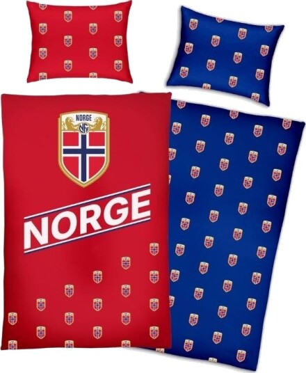 NFF Norge Landslag sengesett i bomull 140x200 cm NFF Norge Landslag sengesett i bomull 140x200 cm