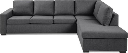 Crazy Limited Edition 4 seters Høyrevendt L formet Sjeselongsofa i Stoff Mørk grå