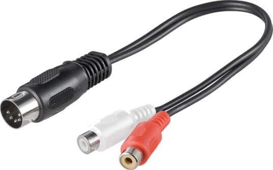 DIN-adapter 5-polet hann til 2x RCA-hanner 20 cm
