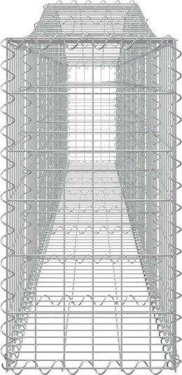 vidaXL Gabionkurver buede 3 stk 400x30x60/80 cm galvanisert jern