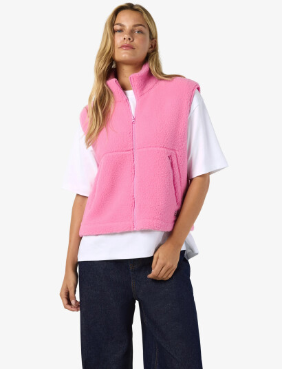NOISY MAY Nmmasey Short Teddy Vest Noos   Pink   M