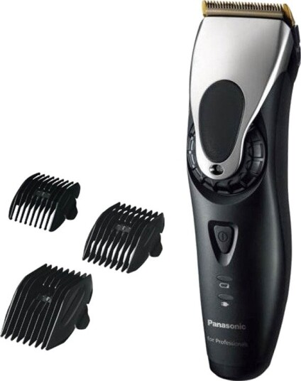 Panasonic ER-HGP65K803 trådløs hårklipper - 3 avstandskammer, oppladbar, svart/sølv - 5 lengdeinnstillinger (0,8-2 mm)
