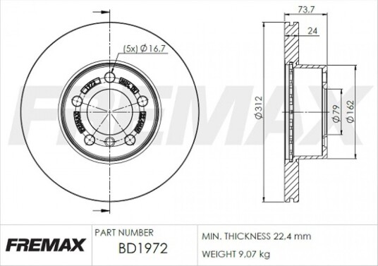 Bremseskive FREMAX BD-1972