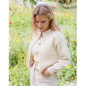 Prairie Rose Cardigan by DROPS Design Cardigan Strikkeoppskrift str. Small