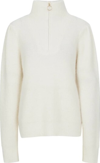 WoolLand Loen Alpakka Strikkegenser Dame Snow White M WoolLand Loen Alpakka Strikkegenser Dame Snow White M