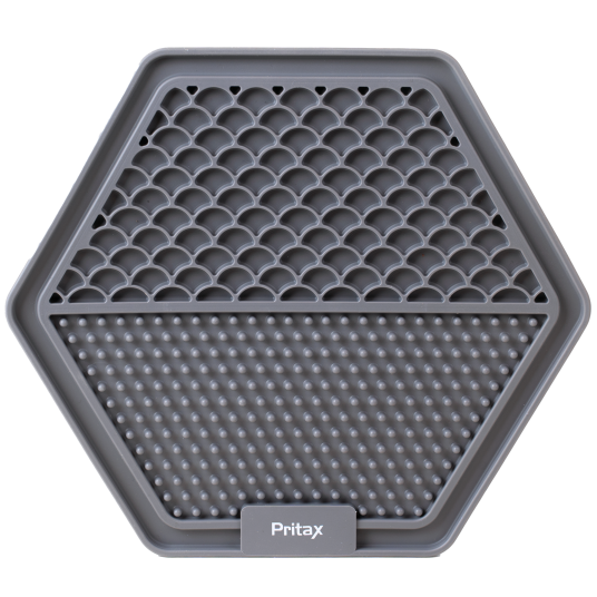 Slikkematte Hexagon 22 cm Grå Hund Utstyr Skåler Og Flasker Pritax
