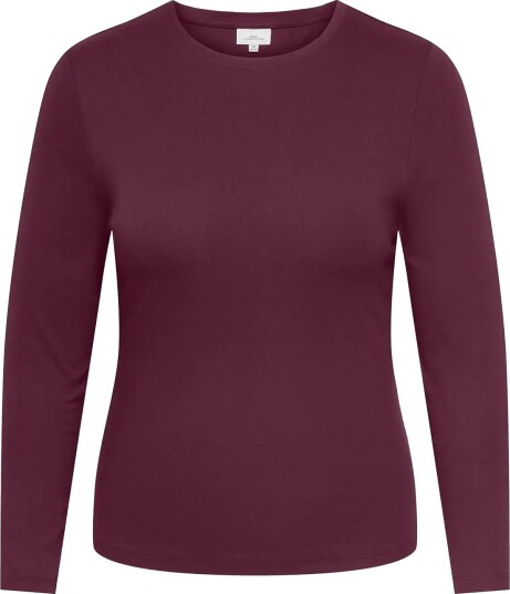 ONLY Carmakoma Carriley L/S O Neck Top Jrs Noos Burgundy 46 48