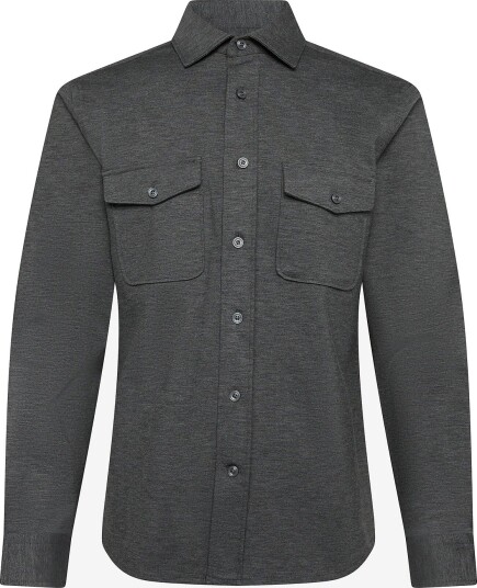 Reiss Mcshane Ls Button Twin Pocket Overshirt CHARCOAL GREY S