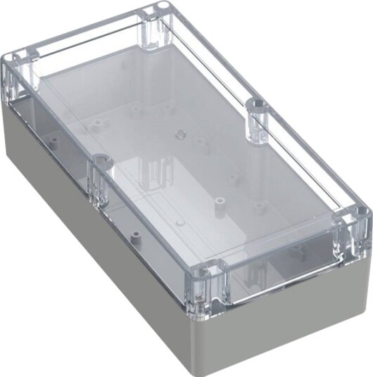 Tru Components TC 13865348 240,2 × 120,1 × 75,1 mm Polykarbonat Lysegrå Transparent