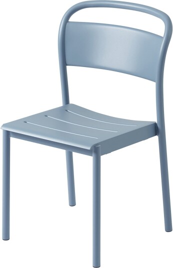 Muuto - Linear Steel Side Chair Pale Blue - Utendørs Spisebordstoler - Thomas Bentzen - Blå