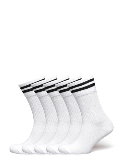 5-Pk Tennis Socks With Stripes White ZEBDIA WHITE 35-38,39-42,43-46