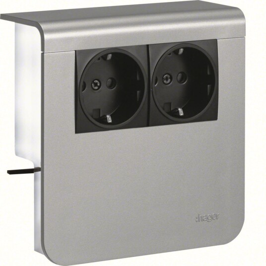 Hager SL20080900D1 Uttak for kanalhøyde 80 mm Aluminium Installasjonsmaterial