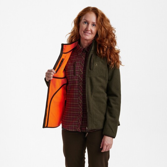 Deerhunter Lady Pam Bonded Fleece Jacket   reversible Orange 48