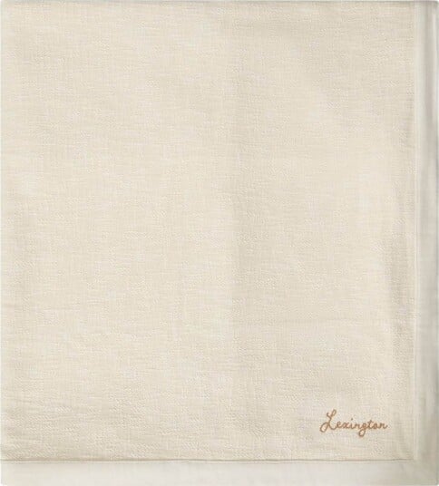 Lexington   Sildemønstret sengeteppe bomull 260x240 cm lys beige