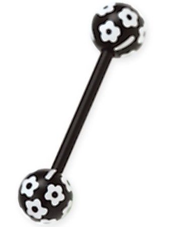 Sweet Flowers Black Tungepiercing