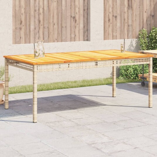  Hagebord beige 180x90x75 cm polyrotting og akasie 366281