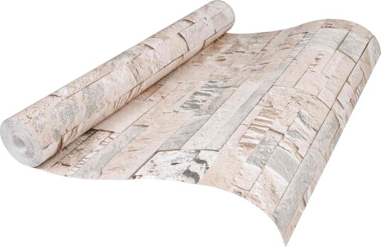 3D Stein Tapet Beige 10 x 0,53 m Non Woven Stof