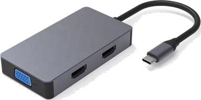 Extra Digital Ca913879 Usb 3.2 Gen 1 3.1 Gen 1 Type C Hdmi Usb 3.2 Gen 1 3.1 Gen 1 Type A Usb 3.2 Gen 1 3.1 Gen 1 Type C Vga 5000 Mbit/S 30 Hz 3840 X 2160 Piksler Grå