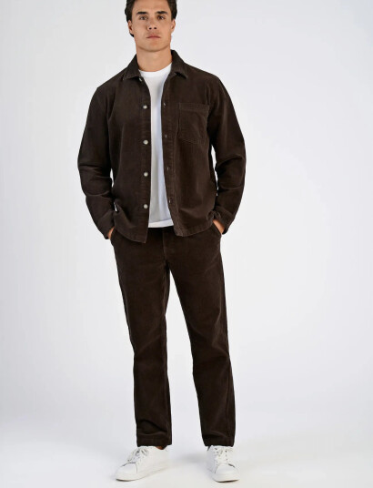 Lindbergh Superflex Corduroy Overshirt - Brown - XL