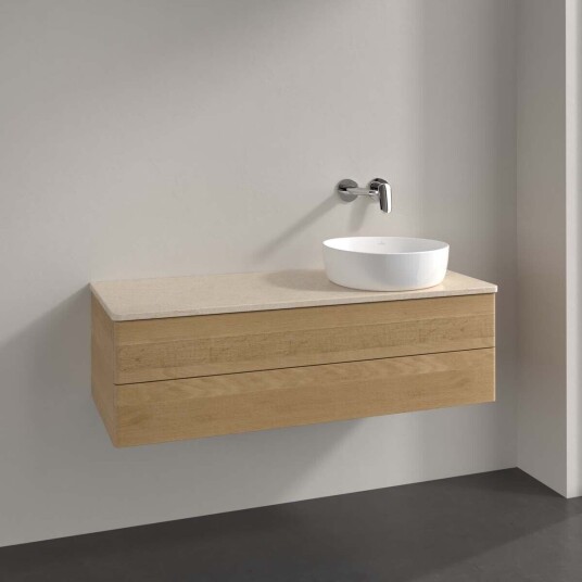 Villeroy & Boch  Antao Servantskap med 2 skuffer 120x50x36 cm m/lys Eik/Crème