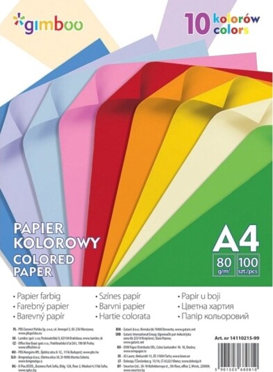 Gimboo Farget Papir Gimboo A4 100 Ark 80 G/M² 10 Neonfarger Gimboo Farget Papir Gimboo A4 100 Ark 80 G/M² 10 Neonfarger