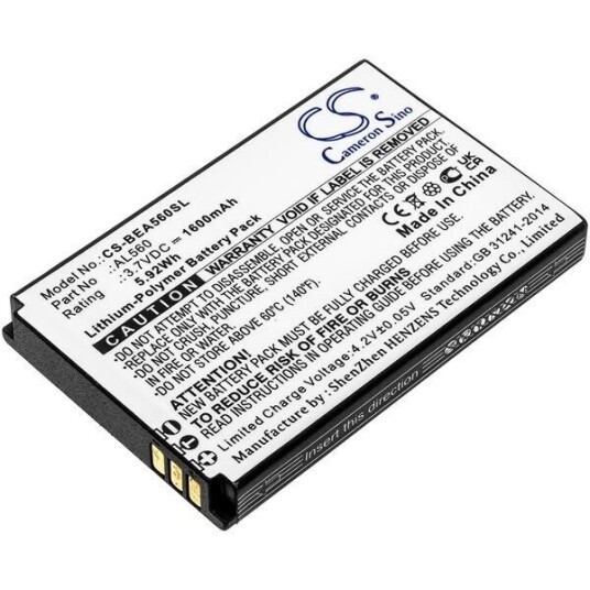Bea-fon AL560 batteri (1600 mAh 3.7 V, Sort)