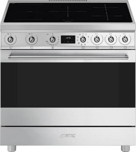 Smeg Classic 90 cm Induksjonskomfyr med 5 Kokeplater i Rustfritt Stål Smeg Classic 90 cm Induksjonskomfyr med 5 Kokeplater i Rustfritt Stål