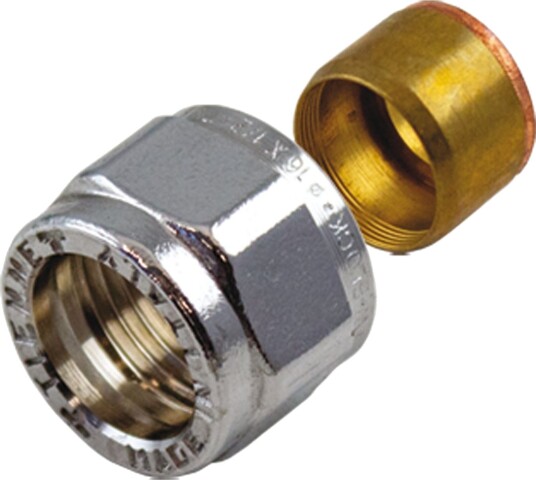 Fonta Halvkobling 10mm X 1/2" Forkrommet Cu