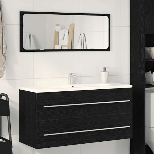 Vidaxl Badeservantskap svart eik 100x38,5x48 cm konstruert tre 862538