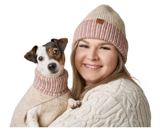 Hunter Dogcoat Odense 35 + Hat Beige/Rose 203534