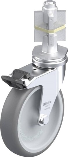 Blickle 611665 Lra-Tpa 100G-Fi-E07 Styrehjul Med Bremse, Hjuldiameter 100 Mm, Bæreevne (Maks.) 70 Kg, 1 Stk