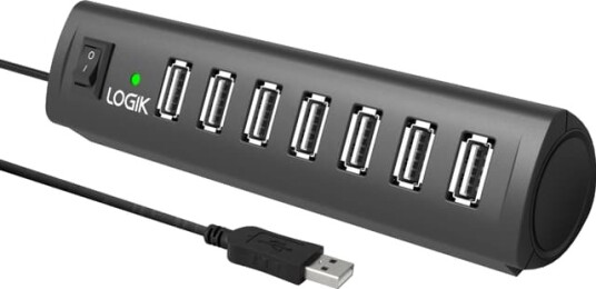 Logik 7-port USB hub (sort)