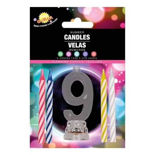 Fiestas Guirca Kakelys med LED-lysholder - Tall 9