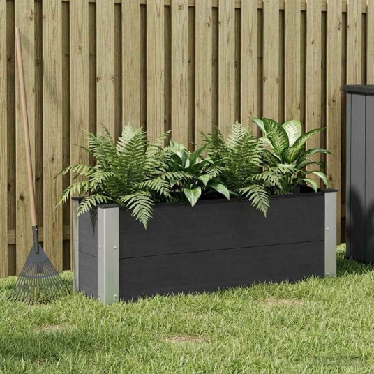vidaXL Høybed Svart 100 x 30 x 36 cm WPC og Aluminium