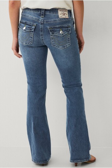 True Religion Jeans Becca Mid Rise Boot Cut Flap Blå True Religion Jeans Becca Mid Rise Boot Cut Flap Blå