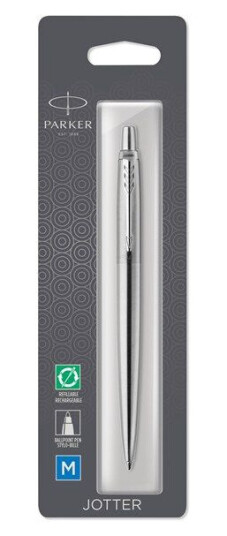 Parker Jotter Ballpoint Pen  Stainless Steel with Chrome Trim  Medium Point Blå Ink
