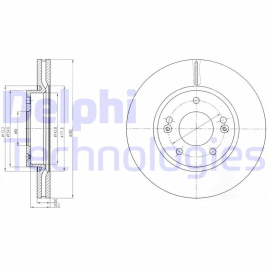 Bremseskive DELPHI BG4281C Bremseskive DELPHI BG4281C
