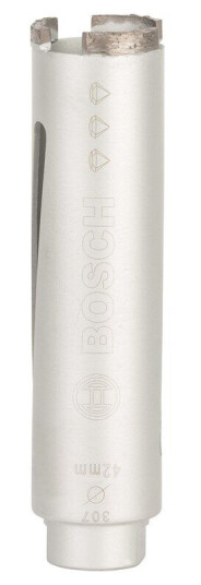 Bosch Diamanttørrborkrone G 1/2" 42 mm, 150 mm, 3 segmenter, 7 mm Bosch Diamanttørrborkrone G 1/2" 42 mm, 150 mm, 3 segmenter, 7 mm