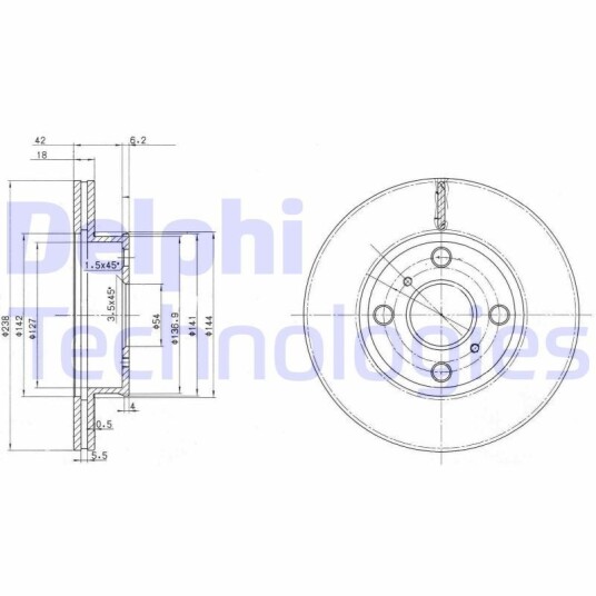 Bremseskive DELPHI BG2424 Bremseskive DELPHI BG2424