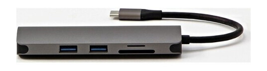 All New Docking Station/Replicator All New, Usb 3.1 Type-C, Hdmi, Rj45, Microsd, Usb C (Pd), 2X Usb3.0, Gray