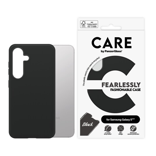 PanzerGlass CARE Samsung Galaxy S25 Svart Fasjonabelt Mobildeksel PanzerGlass CARE Samsung Galaxy S25 Svart Fasjonabelt Mobildeksel